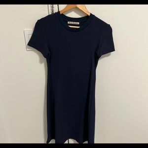 Acne navy blue knee length dress